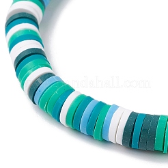 12 Stück 12 Farben Polymer Clay Heishi Sufer Stretch-Halsketten-Set&nbsp;BJEW-JB09910