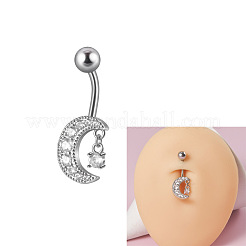 Anneaux de nombril en acier inoxydable 304 avec strass en cristal&nbsp;FS-WG2C664-06