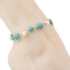 Tobilleras de tortugas con estrellas de mar oceánicas&nbsp;AJEW-AN00847-01