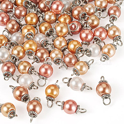 70 Stück 7 Farben Glasperlen runder Verbinder Charms&nbsp;PALLOY-TA00264