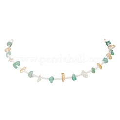 Colliers pour femmes en perles d'aventurine verte naturelle et de citrine&nbsp;NJEW-JN05603-01
