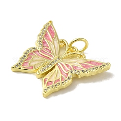 Pendentifs papillon en laiton émaillé&nbsp;KK-Z042-02G-01