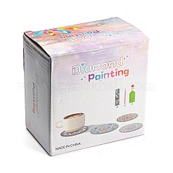 Kits de tapis de tasse en bois de peinture de diamant de thème de chien de bricolage&nbsp;DIY-H163-02