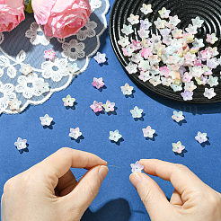 100 Stück leuchtende Harz-Cabochons mit Blumenmotiv&nbsp;MRMJ-CJ0001-35