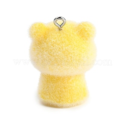 Anhänger aus beflocktem Kunstharz mit Tiermotiven&nbsp;LS-RESI-M051-01D