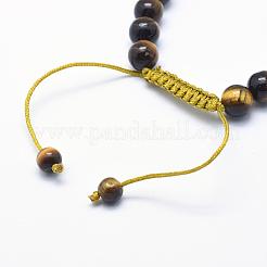 Tigre naturel bracelets tressés oeil de perles&nbsp;BJEW-F276-G02