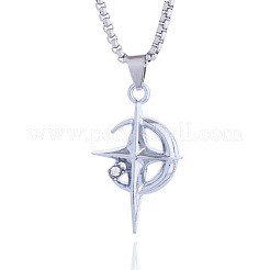 Colliers pendentifs en acier inoxydable avec strass en cristal et étoile de lune&nbsp;FS-WGC8607-01