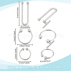 18 pièce 3 styles de boucles de clips de bikini en alliage en forme de U&nbsp;AJEW-PH0006-72