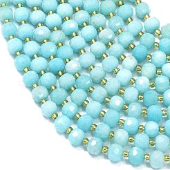Gefärbt natürlichen weißen Jade Perlen Stränge&nbsp;G-K389-E60-01