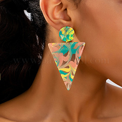 Boucles d'oreilles pendantes triangulaires en acrylique&nbsp;FS-WG90AB3-01