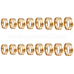 16 stücke 8 stile 201 edelstahl geriffelte finger ring einstellungen&nbsp;STAS-SC0010-64