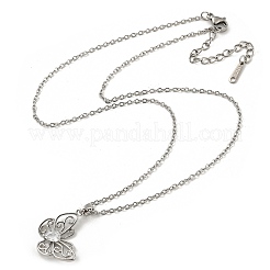 Pendente in vetro a farfalla&nbsp;NJEW-R263-05P
