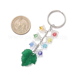 Porte-clés en verre acrylique en forme de feuille d'érable&nbsp;X1-KEYC-TA00037