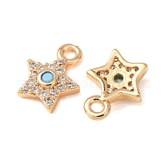 Ciondoli in ottone con micro pavé di zirconi cubici azzurri.&nbsp;CU-CBAEC99-19G