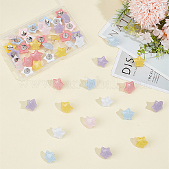 48 punaise en plastique transparent en forme d'étoile (6 styles différents)&nbsp;AJEW-ME00019
