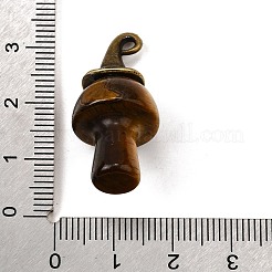 Pendentifs en œil de tigre naturel en forme de champignon&nbsp;G-D311-02AB-11