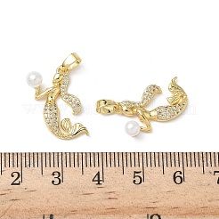 Pendentifs avec zircon cubiques à micro-pavés en laiton&nbsp;KK-I371-09G