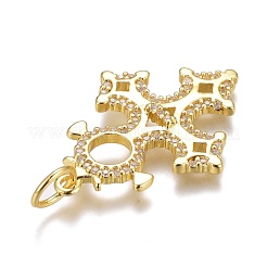 Pendenti in zirconi cubici trasparenti in micro pavè di ottone&nbsp;ZIRC-O035-01G