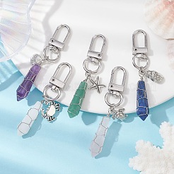 Pendentif en pierre précieuse naturelle enveloppé de fil&nbsp;HJEW-JM01391-S