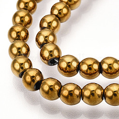 Chapelets de perles en hématite synthétique sans magnétiques&nbsp;LS-G-S096-4mm-2