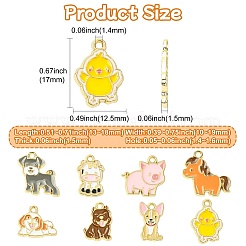 40 pièces 8 styles pendentifs en émail en alliage de zinc&nbsp;FIND-CJ0004-47