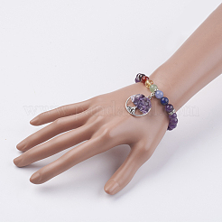 Chakra Schmuck natürliche & synthetische Mischsteinperlen Bettelarmband&nbsp;BJEW-JB03608