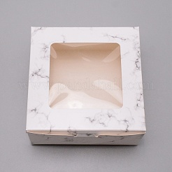Rechteck mit Marmormuster Kartonfalte Geschenkbox&nbsp;CON-WH0257-39