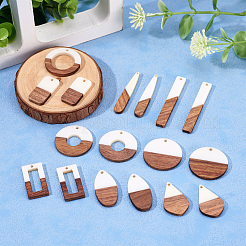 Pendentifs en résine & en bois&nbsp;RESI-TA0001-11