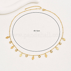 Religiöse Halsketten aus Edelstahl mit hohlem Anhänger in Form mehrerer Hamsa-Handformen für Damen&nbsp;SW4671