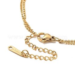 Colgantes planos redondos y rectangulares collar de doble capa&nbsp;NJEW-G085-01G