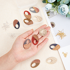 DIY-Sets zur Herstellung baumelnder Ohrringe aus Walnussholz&nbsp;DIY-OC0006-75