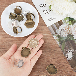 16 Stück 8 Stil verstellbare Legierung Fingerringe Komponenten&nbsp;FIND-SC0008-68
