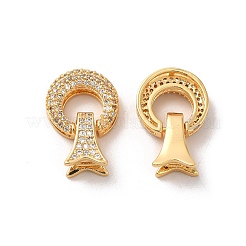 Messing Micro Pave klare Zirkonia Falte über Verschlüsse&nbsp;KK-M243-13G