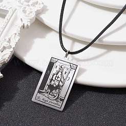 Colliers avec pendentif en acier inoxydable avec carte de tarot 201&nbsp;NJEW-JN04496-03