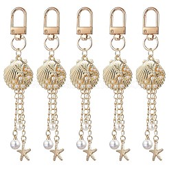 Coque en plastique et alliage avec décorations en forme de pendentif étoile de mer&nbsp;HJEW-JM04690