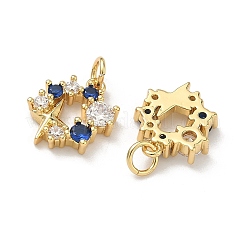 Pendentifs avec zircon cubiques à micro-pavés en laiton&nbsp;KK-C252-11G