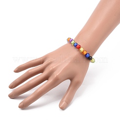 5 stücke 5 stil kürbis & rund & polygon & herz & stern acryl perlen stretch-armbänder set&nbsp;BJEW-JB08927
