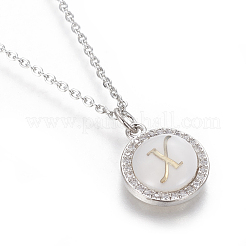 Colliers pendentif initiale en laiton&nbsp;NJEW-I230-24P-X