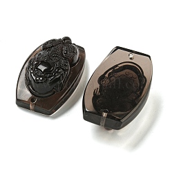 Natürlicher Eisobsidian geschnitzter Verbindungsstückanhänger&nbsp;G-Q191-01A