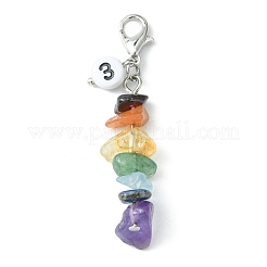 Décoration pendentif en pierres précieuses naturelles chakra&nbsp;HJEW-JM01081