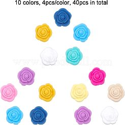 40 Stück 10 Farben Lebensmittelqualität umweltfreundliche Silikon-Fokalperlen&nbsp;SIL-CA0001-46