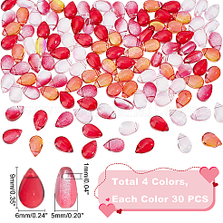 120pcs 4 Farben transparente Glasanhänger&nbsp;GGLA-GA0001-03A