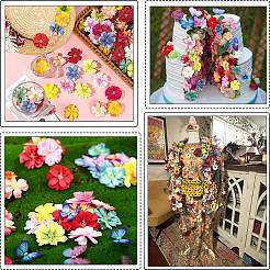 50 Stück 10 Farben Polyester Strass Schmetterling Ornament Zubehör&nbsp;FIND-SP0004-86