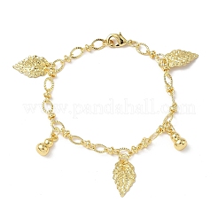 Blatt- und Kürbis-Charm-Armbänder aus Messing&nbsp;BJEW-K248-03G