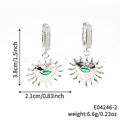 Eleganti orecchini a cerchio a forma di cuore in ottone con zirconi cubici&nbsp;CU8537-2
