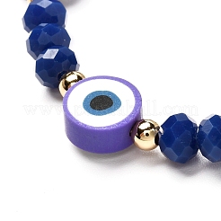 Braccialetto elastico fatto a mano con perline di argilla polimerica malocchio per ragazze donne&nbsp;BJEW-JB06814