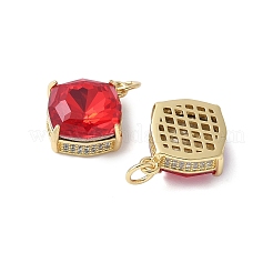 Pendentifs avec zircon cubiques à micro-pavés en laiton&nbsp;KK-F892-08G