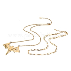 2 Stück 2 Stil 304 Edelstahl Fledermaus Anhänger Halsketten Set&nbsp;NJEW-E092-01G