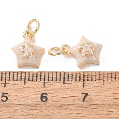 Zircone cubique transparente micro pavée de laiton avec breloques en émail&nbsp;CU-K002-49G-C
