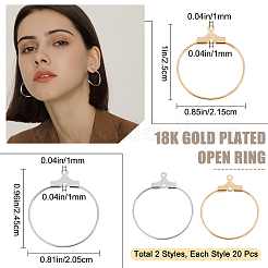 Pendenti in ottone 40 pz 2 colori&nbsp;KK-BBC0001-19